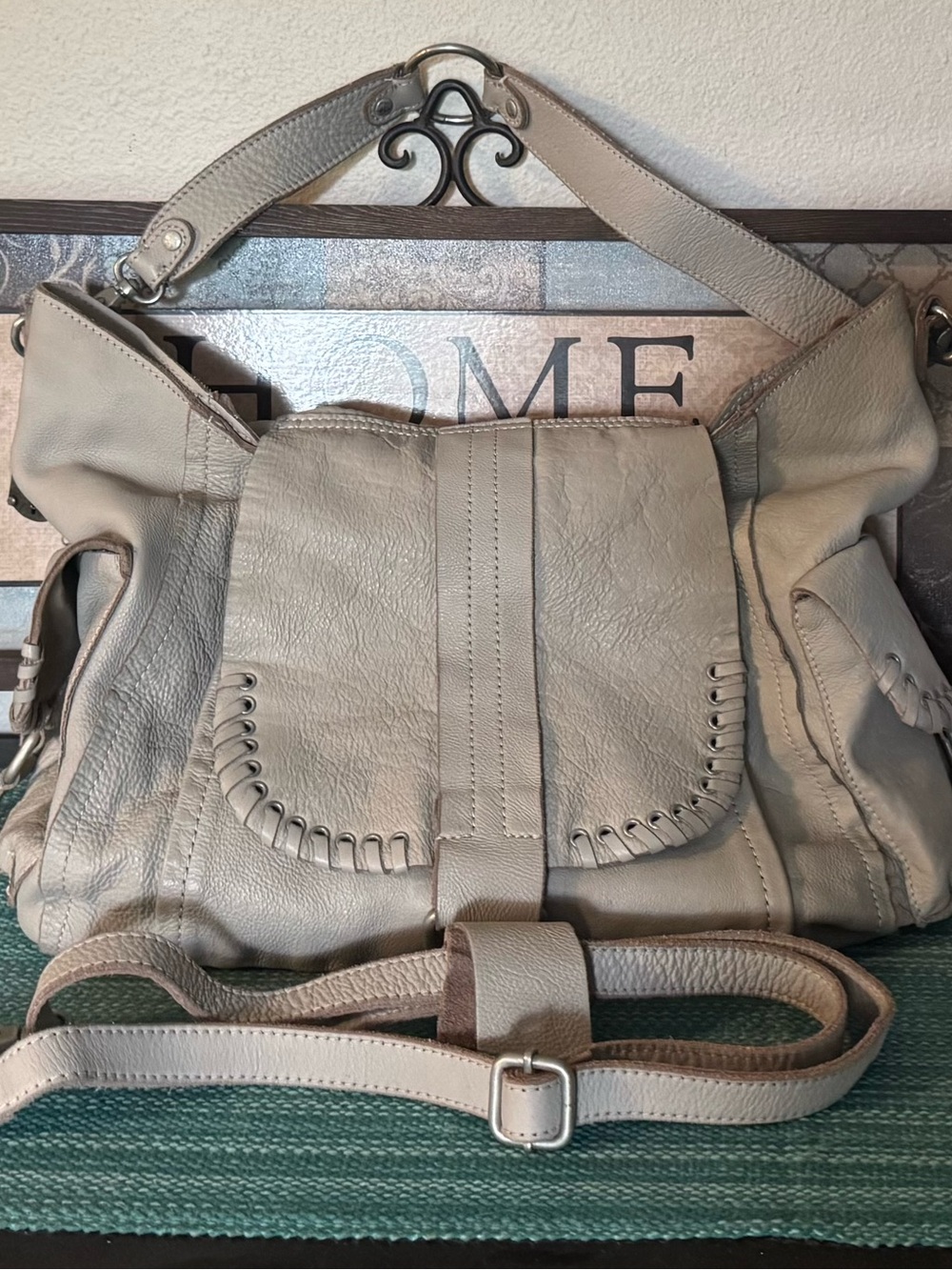 Free People/We the Free Leigh Large Distressed Tote - Taupe